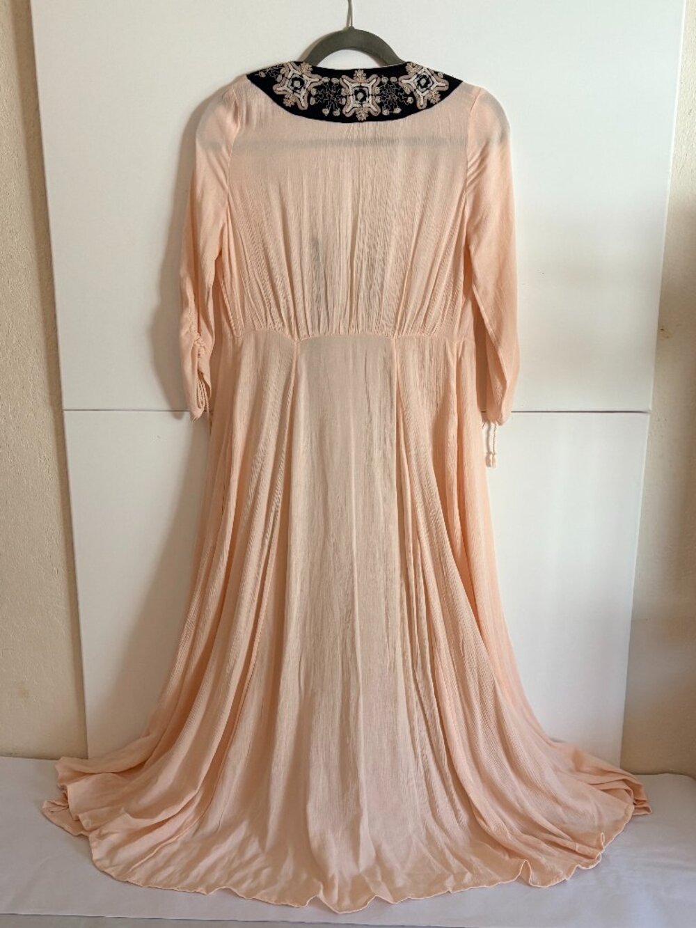 Free People Journey To The Horizon Embroidered Maxi Dress Pink Sz 2 (S) Women’s - Picture 3 of 9